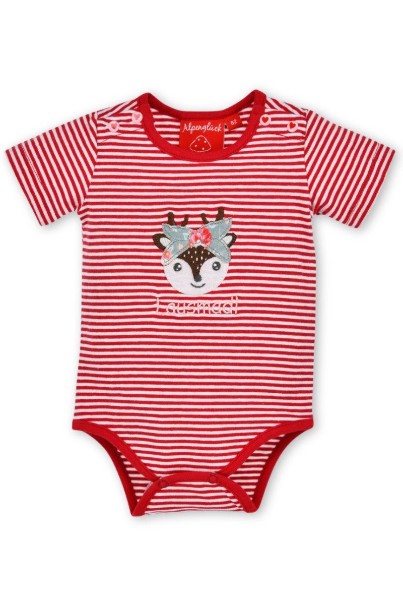 Trachtenkleid Baby Body - LAUSMADL - rot/weiß