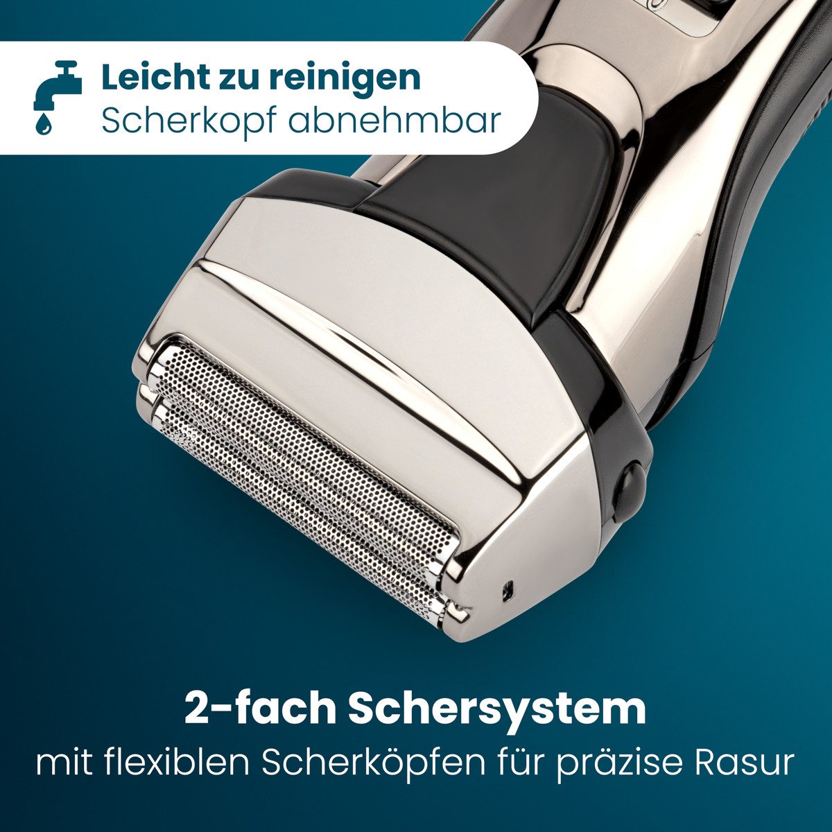 ProfiCare Elektrorasierer PC-HR 3140, Rasierer Herren elektrisch, 2-fach Schersystem