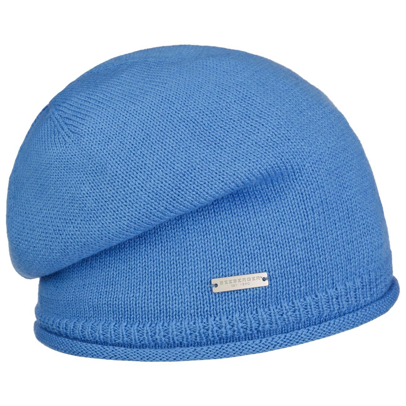 Seeberger Beanie (1-St) Strickmütze Oversize blau