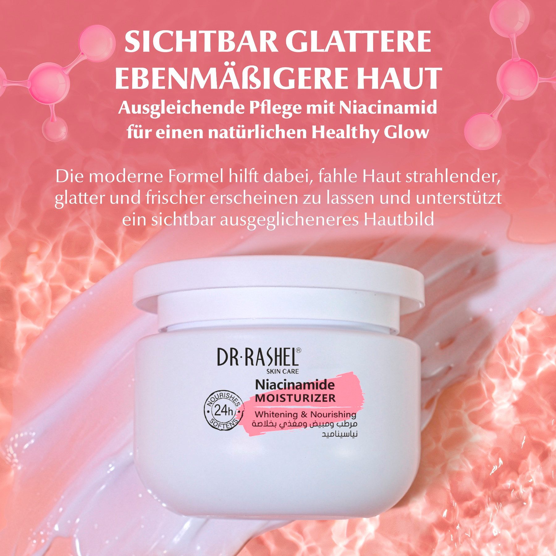 DR RASHEL Tagescreme Niacinamid Pflegecreme Hautaufhellende Haut Gesicht Feuchtigkeitscreme, 2-tlg., Tagescreme, Hautpflege, Anti-Falten