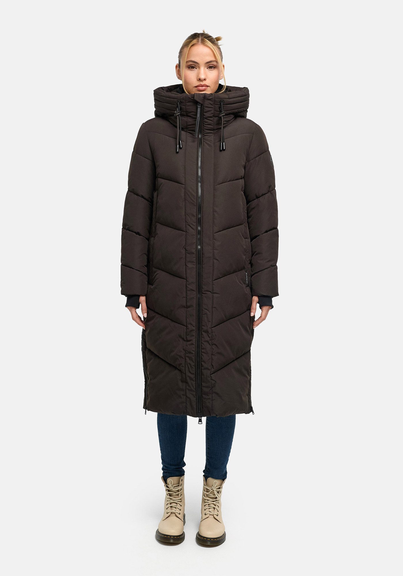 Marikoo Winterjacke Nadaree XVI Stepp Mantel mit großer Kapuze