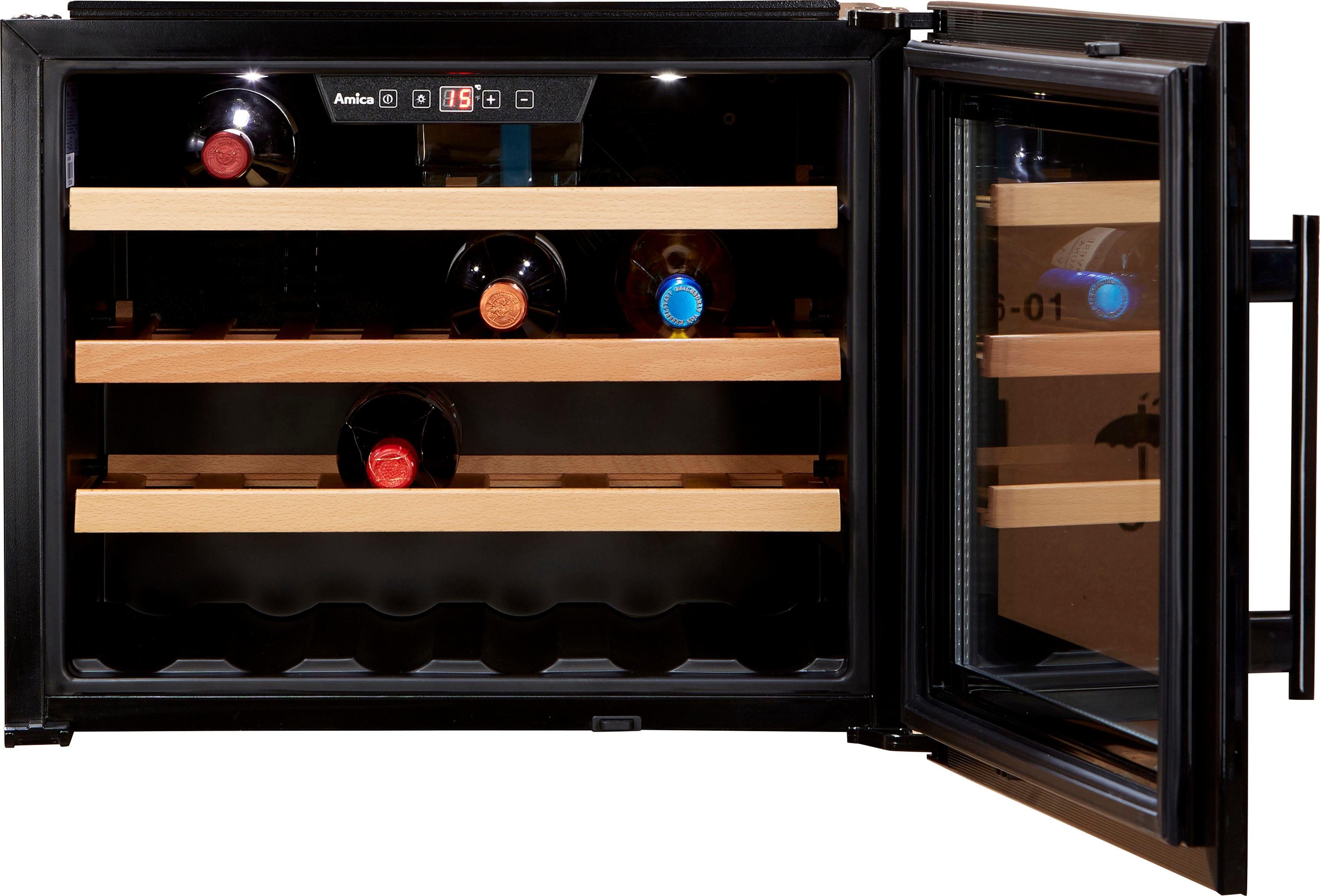 Amica Einbauweinkühlschrank WK 341 200 S, für 24 Standardflaschen á 0,75l,LED-Beleuchtung,  Luftschallemission: 39 dB(A) | Weinkühlschränke