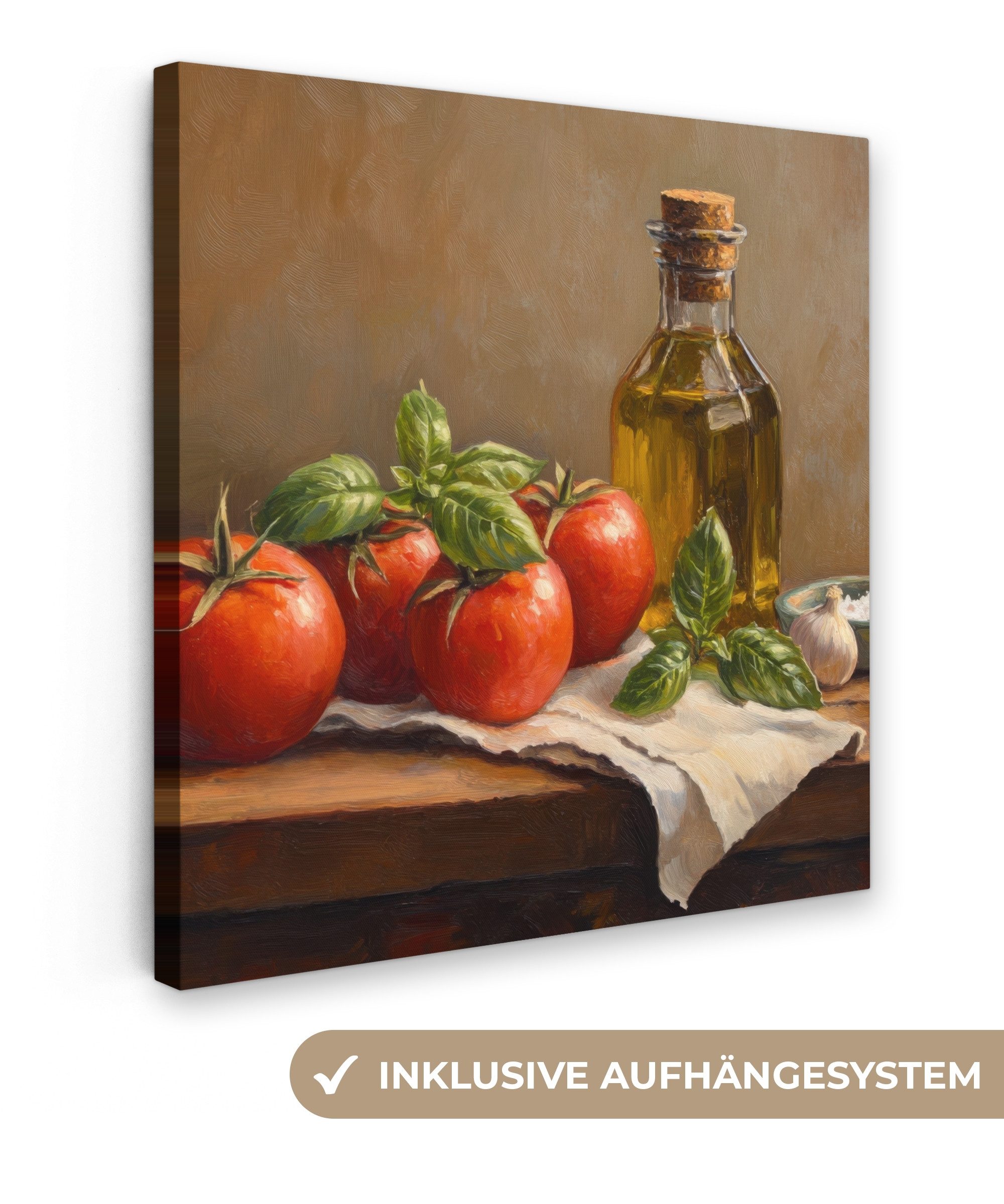 OneMillionCanvasses® Leinwandbild Tomaten - Olivenöl - günstig online kaufen