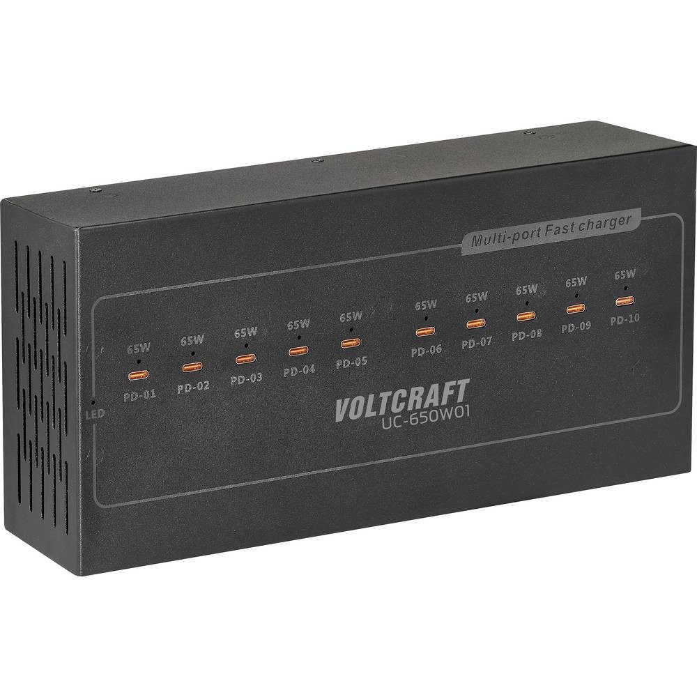 VOLTCRAFT UC-650W01 USB Ladestation 650 W USB PD Schwarz Innenbereich USB Power USB-Ladegerät (USB Power Delivery (USB-PD)
