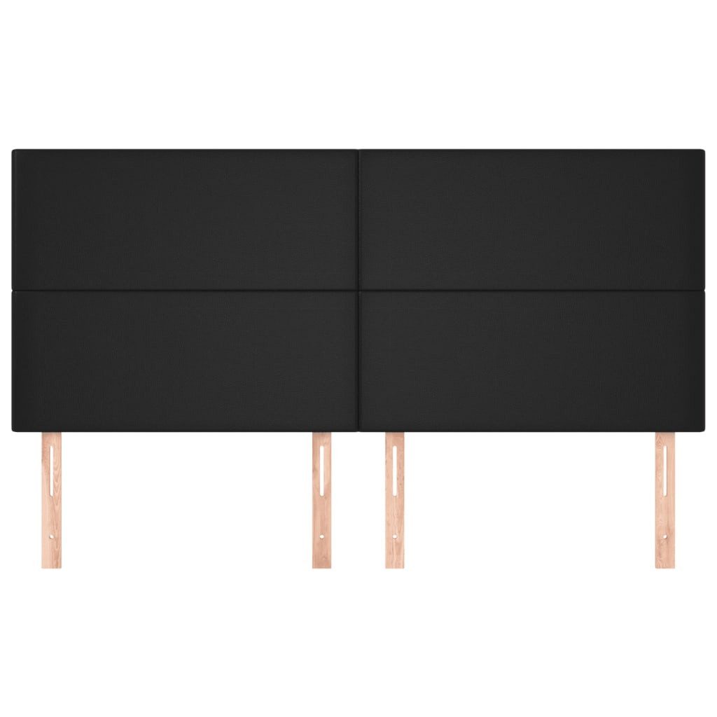 vidaXL Bett Kopfteil Schwarz 200x5x118/128 cm Kunstleder (1-tlg)