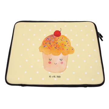Mr. & Mrs. Panda Laptop-Hülle 20 x 28 cm Cupcake - Gelb Pastell - Geschenk, Notebook-Tasche, Backen, Unikat Design