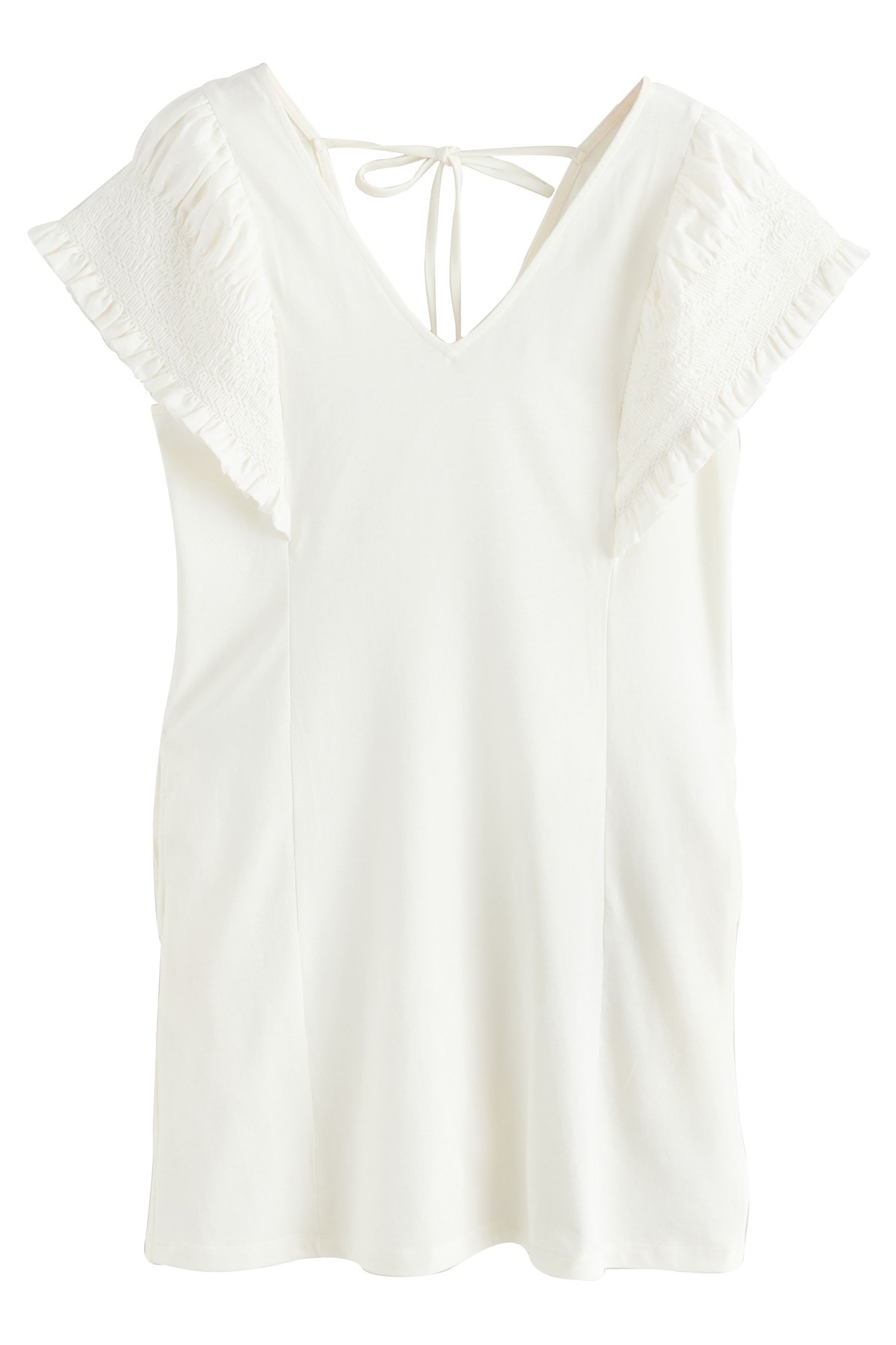 Next Jerseykleid Jersey-Minikleid mit Flügelärmeln (1-tlg)