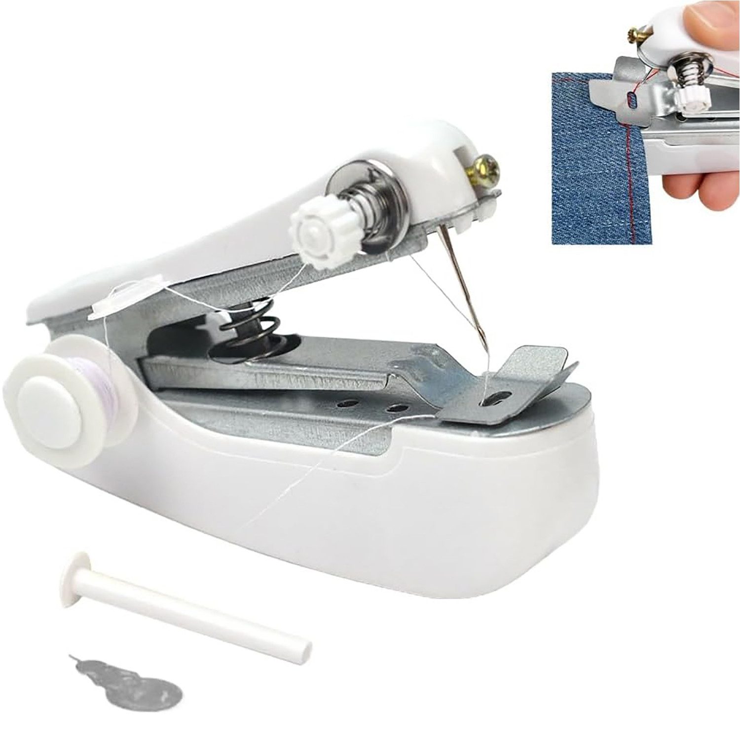 Refttenw Nähmaschine Handnähmaschine, Mini Nähmaschine, DIY Reisenutzung Haushalt