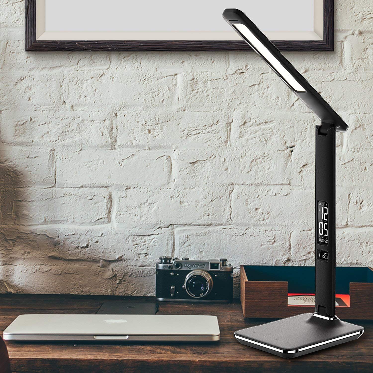 Tageslicht Lampe mit Display Weckfunktion 3 Stufen Schreibtischlampe Nachttisch 