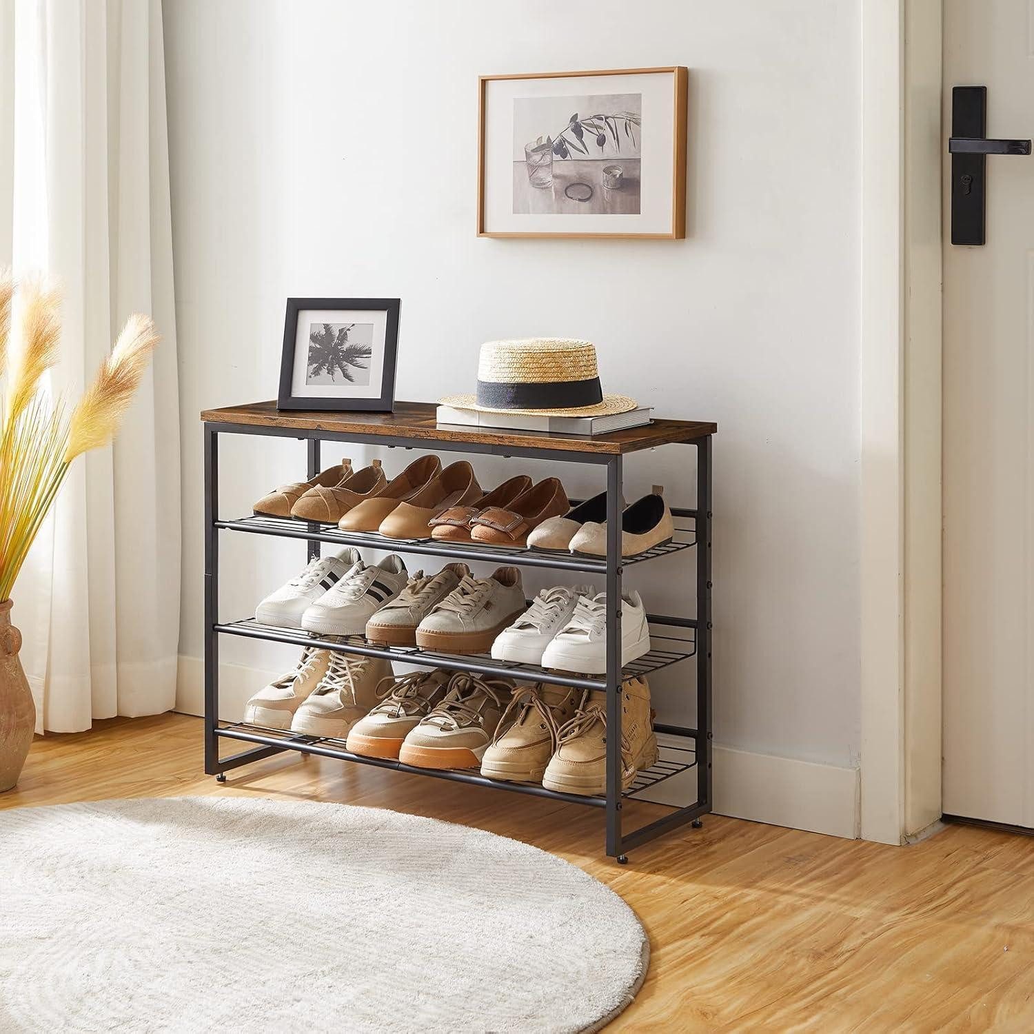 LuxusKollektion Schuhregal Schuhregal 4lagig verstellbar neigbar Eingang 75 x 29 x 59 cm