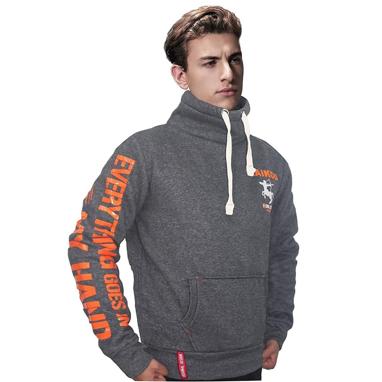 M-Diamant Hoodie Pullover Winterjacke Sweatjacke mit Schalkragen Rückenprin günstig online kaufen