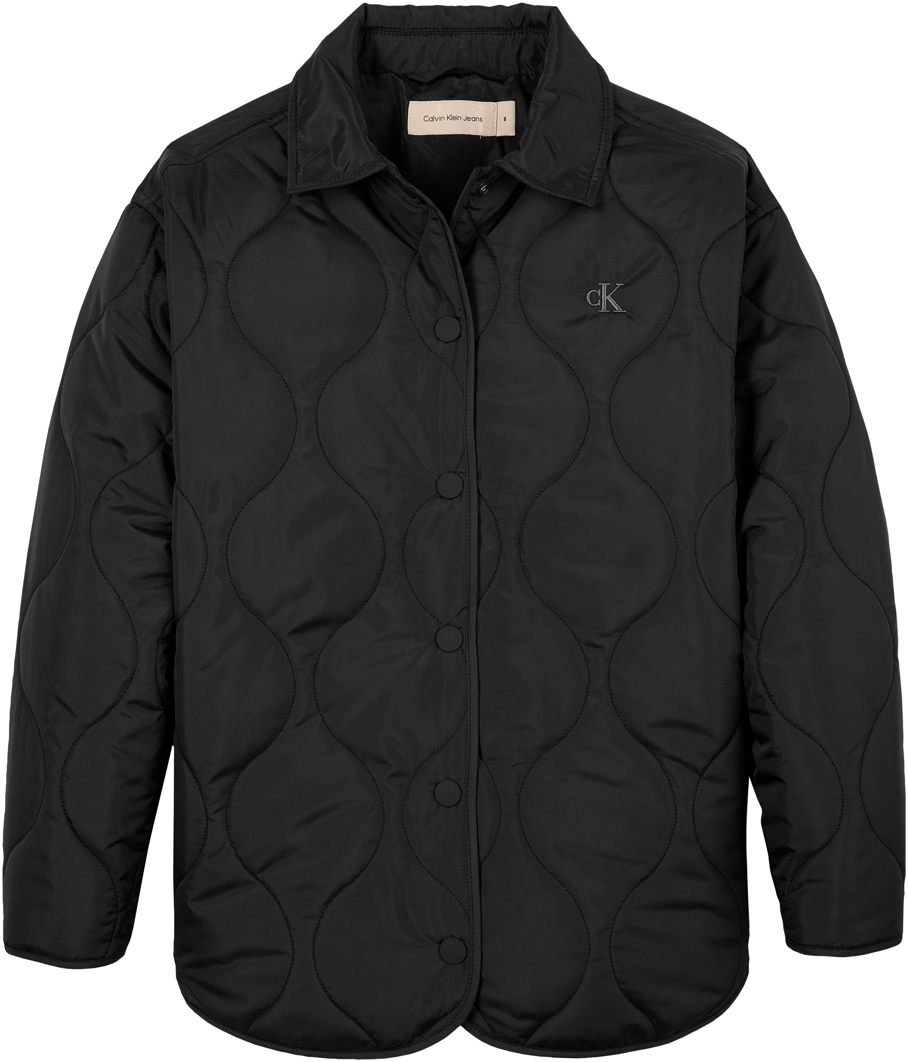 Calvin Klein Jeans Steppjacke QUILTED OVERSHIRT für Kinder bis 16 Jahre mit Logoschriftzug