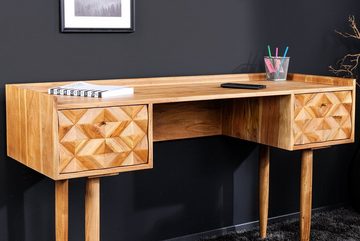 riess-ambiente Schreibtisch ALPINE 135cm natur (Einzelartikel, 1-St), Home Office · Massivholz · mit Stauraum · mit Schublade · Retro Design