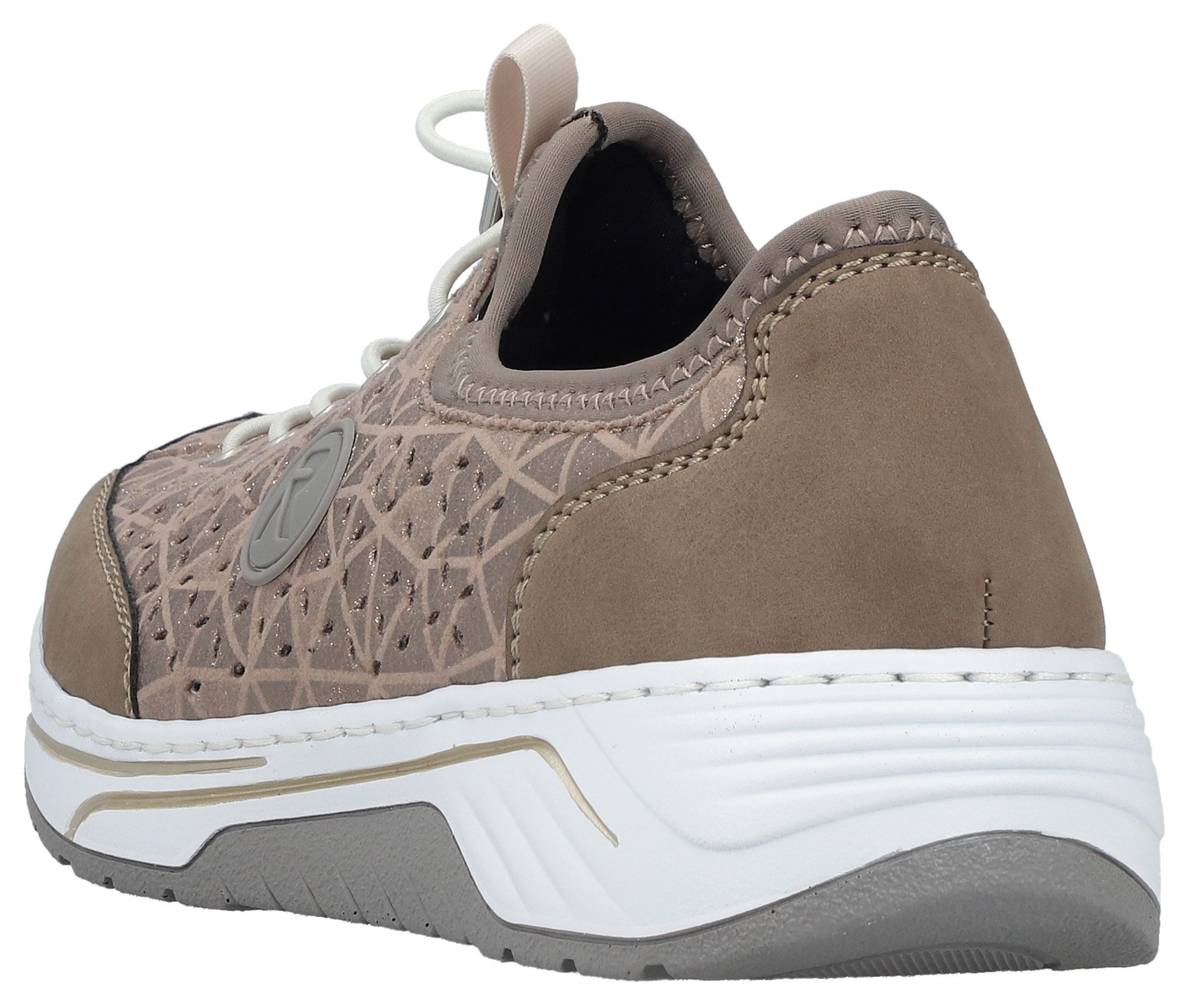 Rieker Slip-On Sneaker Slipper, Freizeitsneaker, Halbschuh in Metallic-Optik