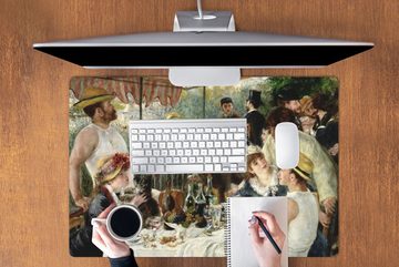 MuchoWow Gaming Mauspad Mittagessen der Ruderer - Gemälde von Pierre-Auguste Renoir (1-St), Büro für Tastatur und Maus, Mousepad Gaming, 90x60 cm, XXL, Großes