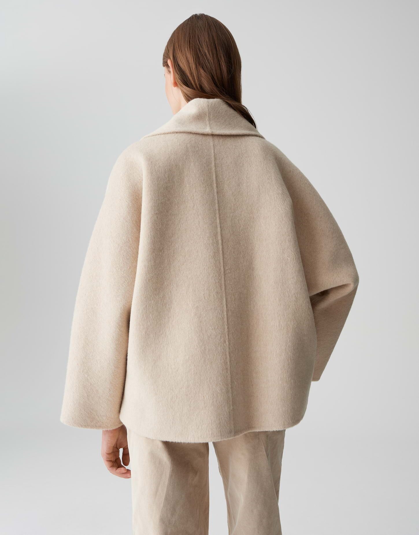 OPUS Cabanjacke HILLWA aus weichem Wollmix ovaler Schnitt, weicher Griff, zweireihige Knopfleiste
