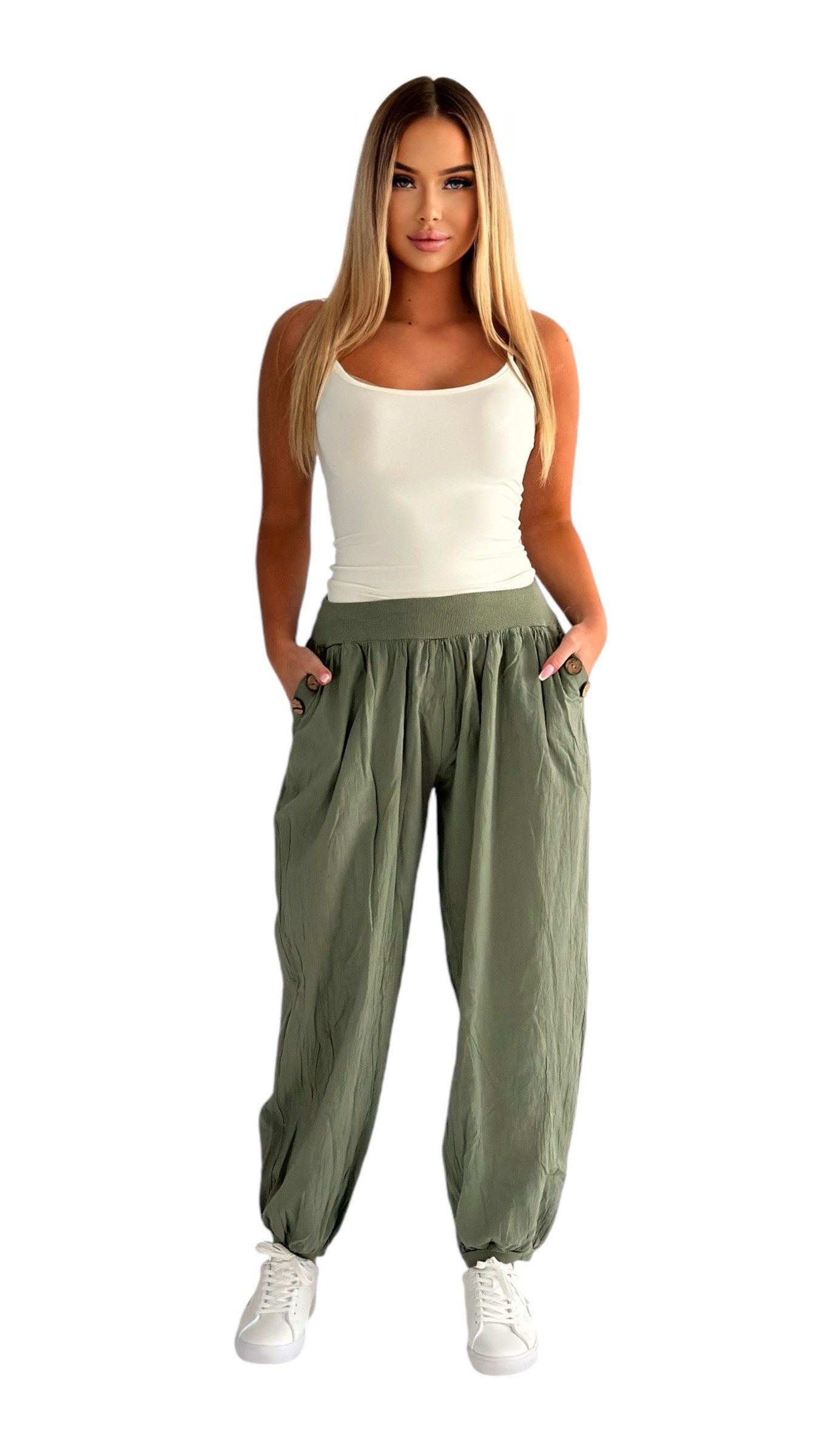 Mississhop Haremshose Damen Baumwolle Aladinhose Unifarbe Hose Sommerhose M günstig online kaufen