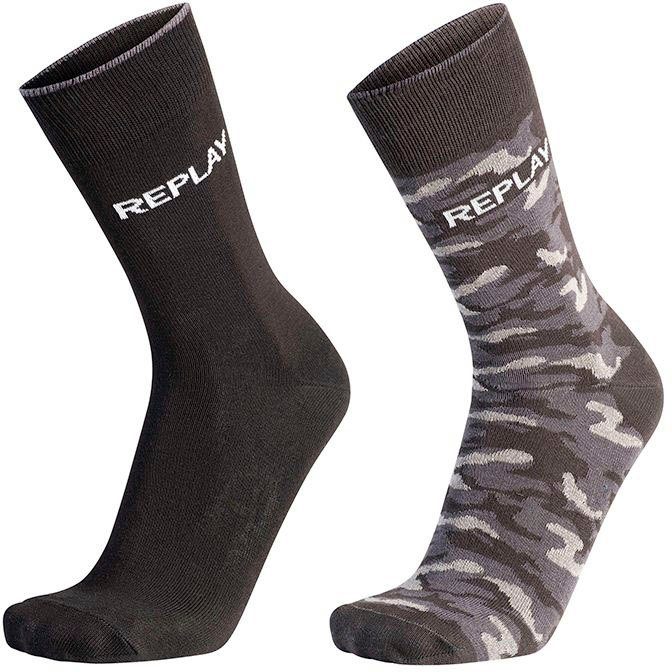 Replay Socken Leg Logo & Camouflage 2Pcs Banderole (Packung, er) mit Logosc günstig online kaufen