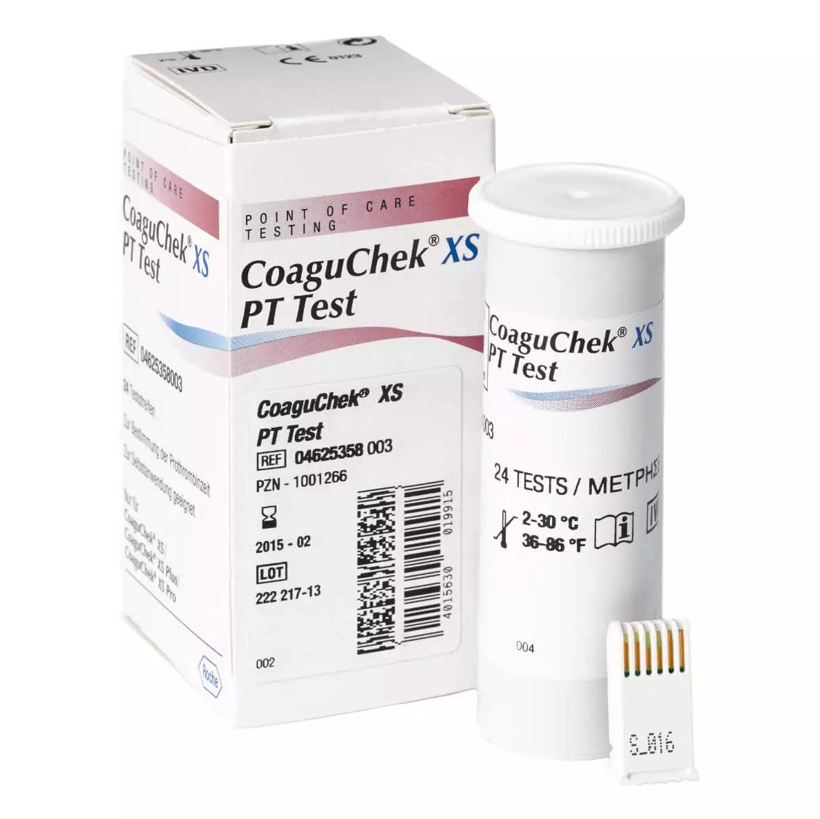DocMed Blutzucker-Teststreifen CoaguChek XS PT-Test 24 Stück oder 48 Stück, Teststreifen-Packung, 24-tlg., Erhältlich in Packungen mit 24 oder 48 Teststreifen, Präzise quantitative Bestimmung