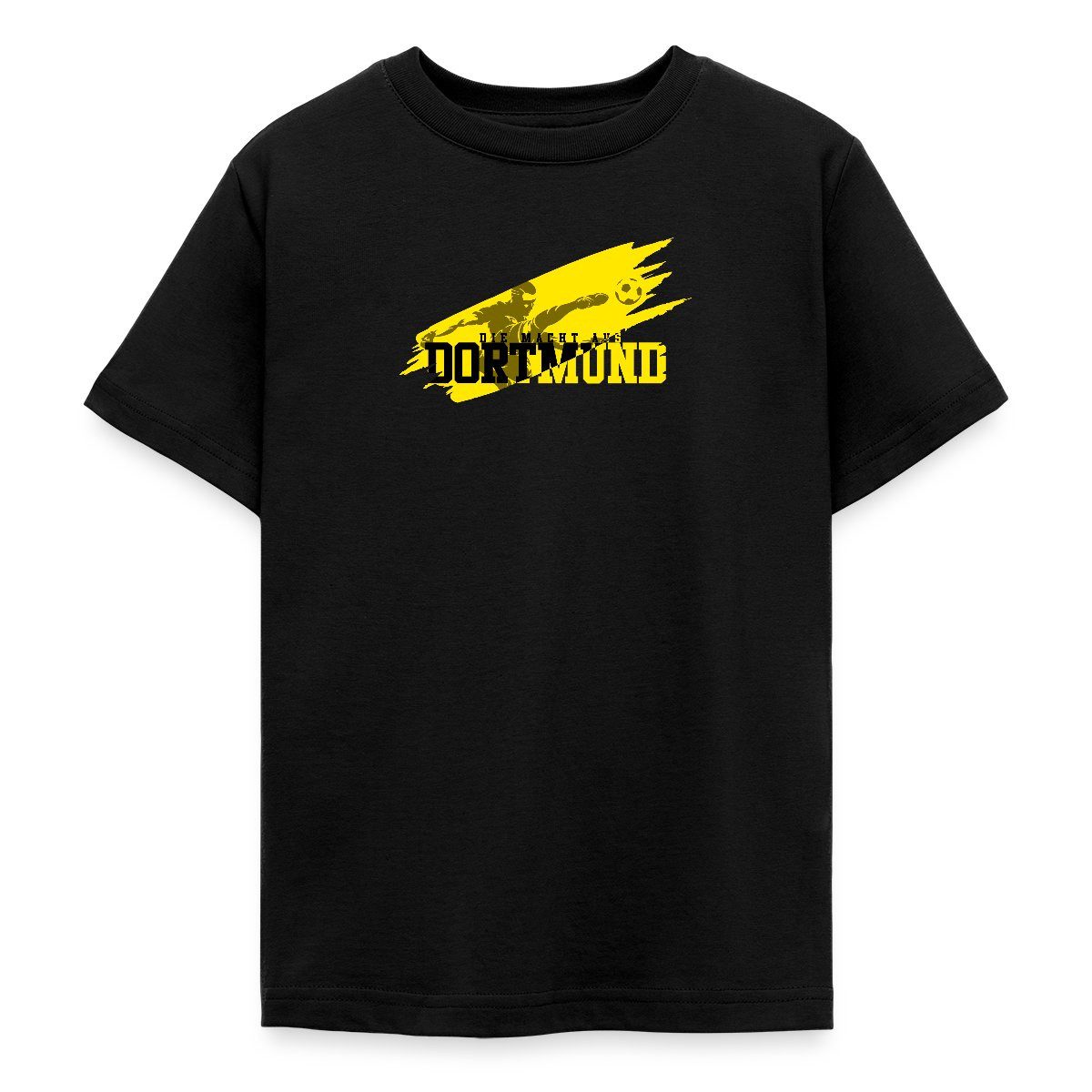 Spreadshirt T-Shirt Die Macht Aus Dortmund Schwarz-Gelb Fußball Fan Teenager T-Shirt (1-tlg)