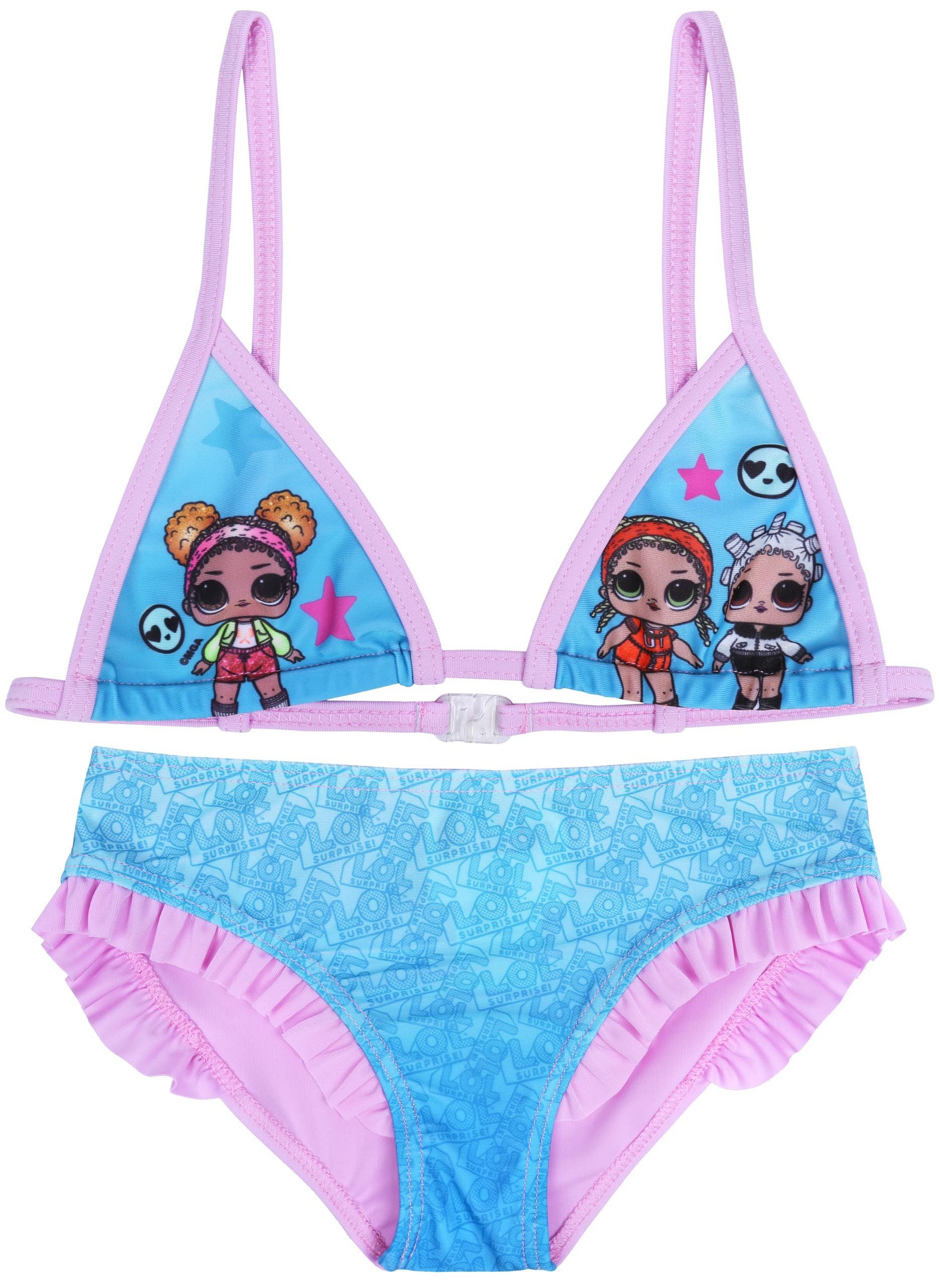 Badekleid Zweiteiliger, rosa-himmelblauer Badeanzug L.O.L. SURPRISE! 4 Jahre