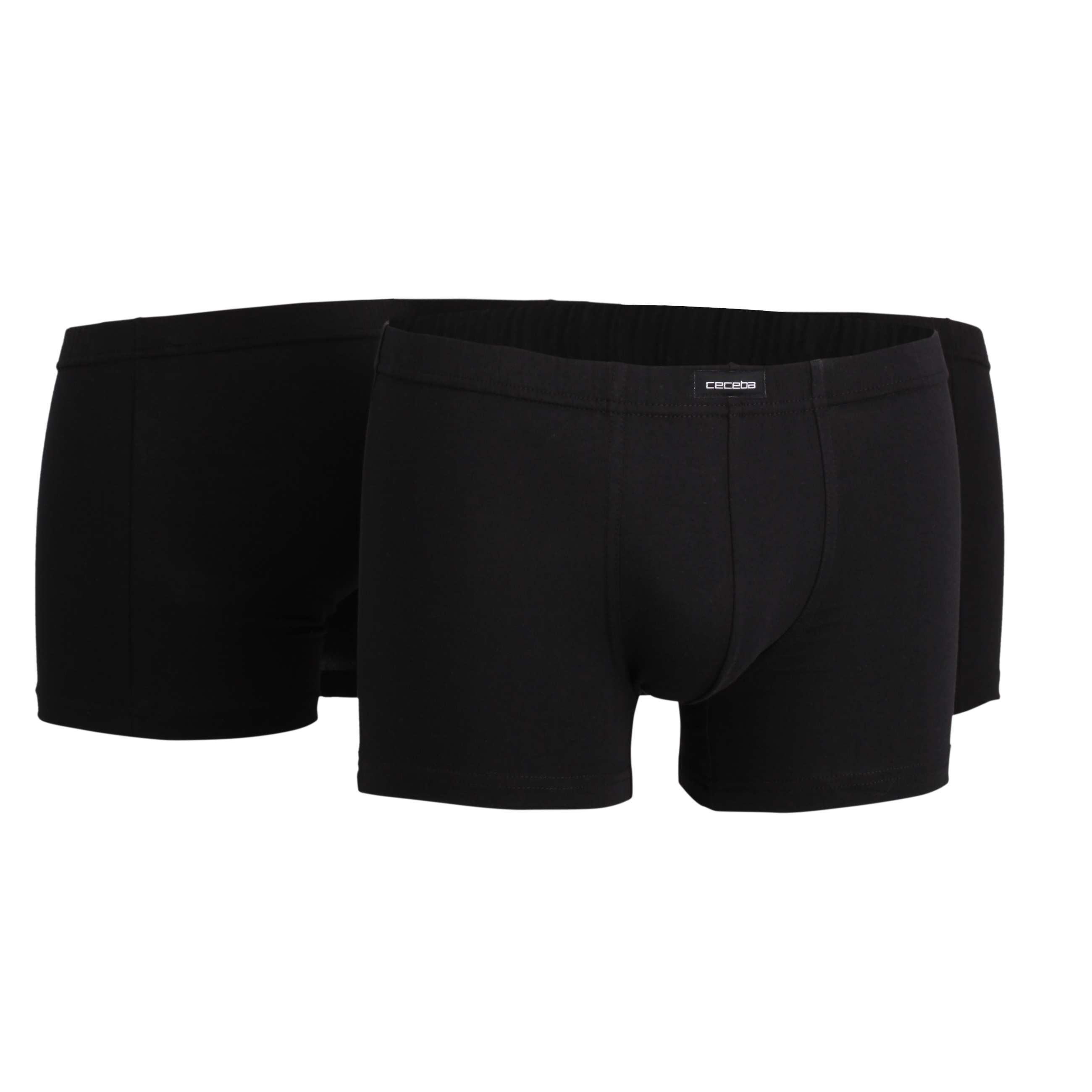 CECEBA CECEBA black (3-St) 3er schwarz uni Pants Pack Herren Boxershorts