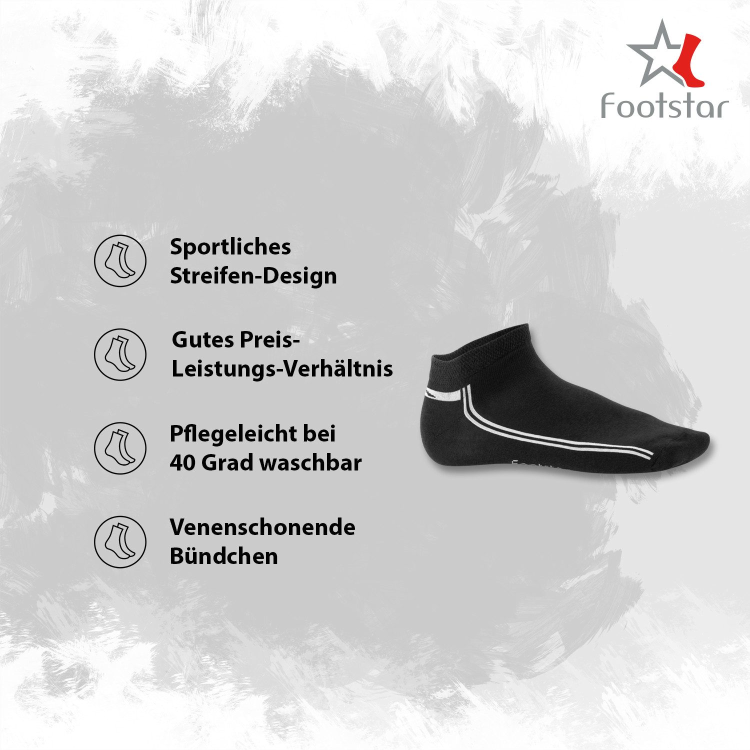 Footstar Sneakersocken Sneak It! Damen & Herren Motiv Sneaker Socken (10 Paar) (10-Paar)