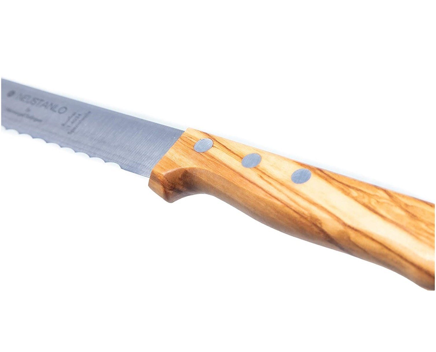 Marsvogel Brotmesser Brotmesser, Olivenholz, 2,0 mm Rückenstärke, mit Welle