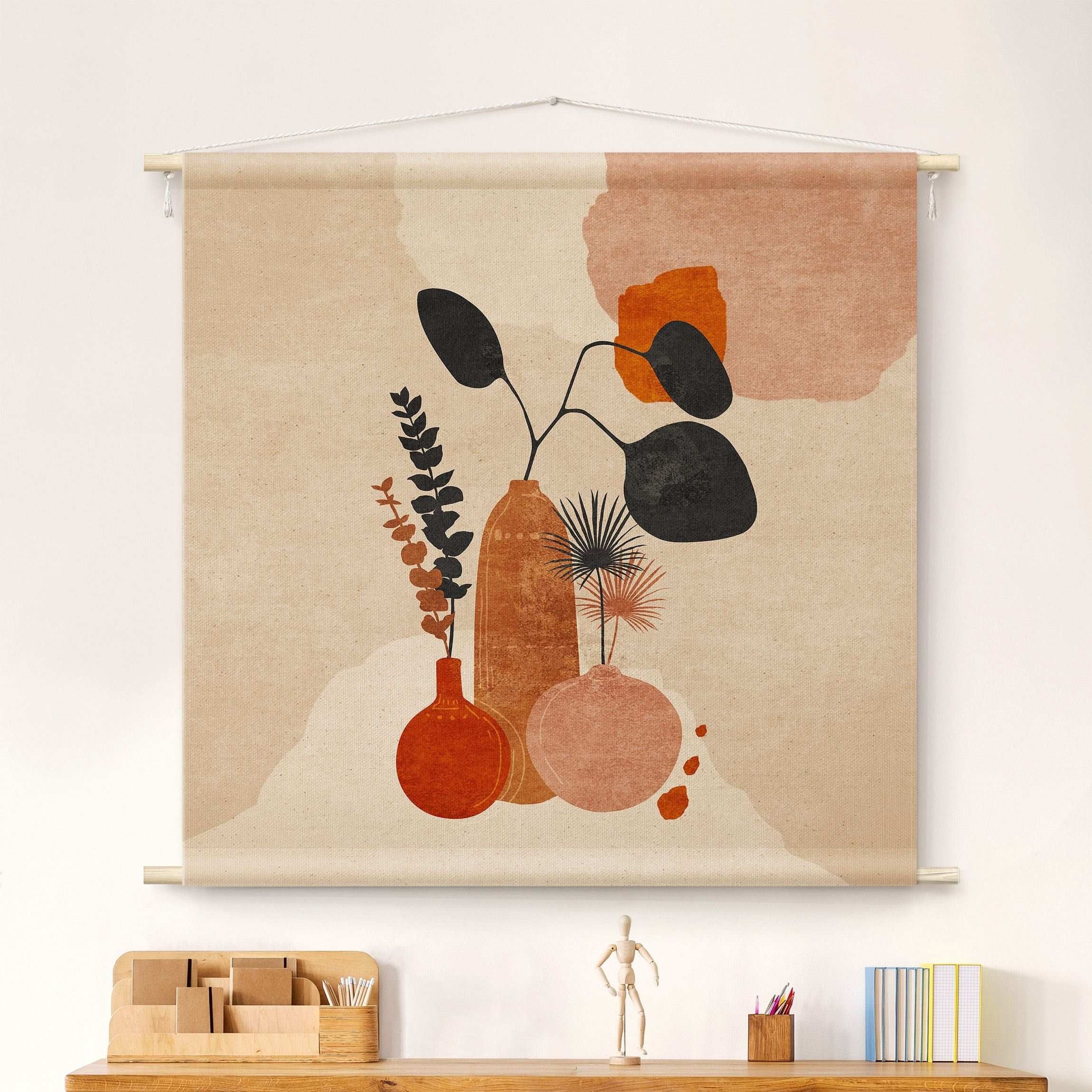 Bilderdepot24 Wandteppich modern Boho Abstrakt Botanik günstig online kaufen