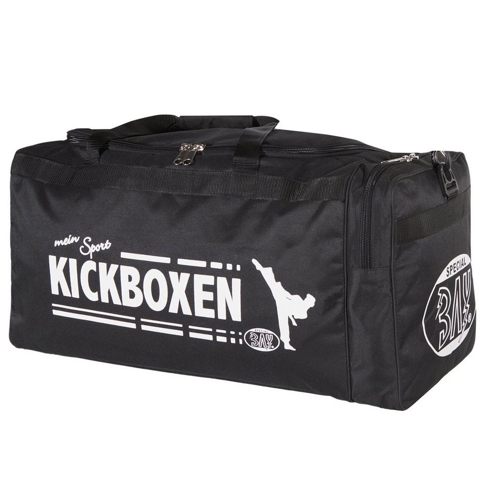 BAY-Sports Sporttasche Mein Sport Kickboxen Tasche Kampfsport  Trainingstasche groß Kick-Boxen (Ihre Leidenschaft), 70 cm, XL, Aufwändig  bedruckt, Seitenfächer, Schultergurt