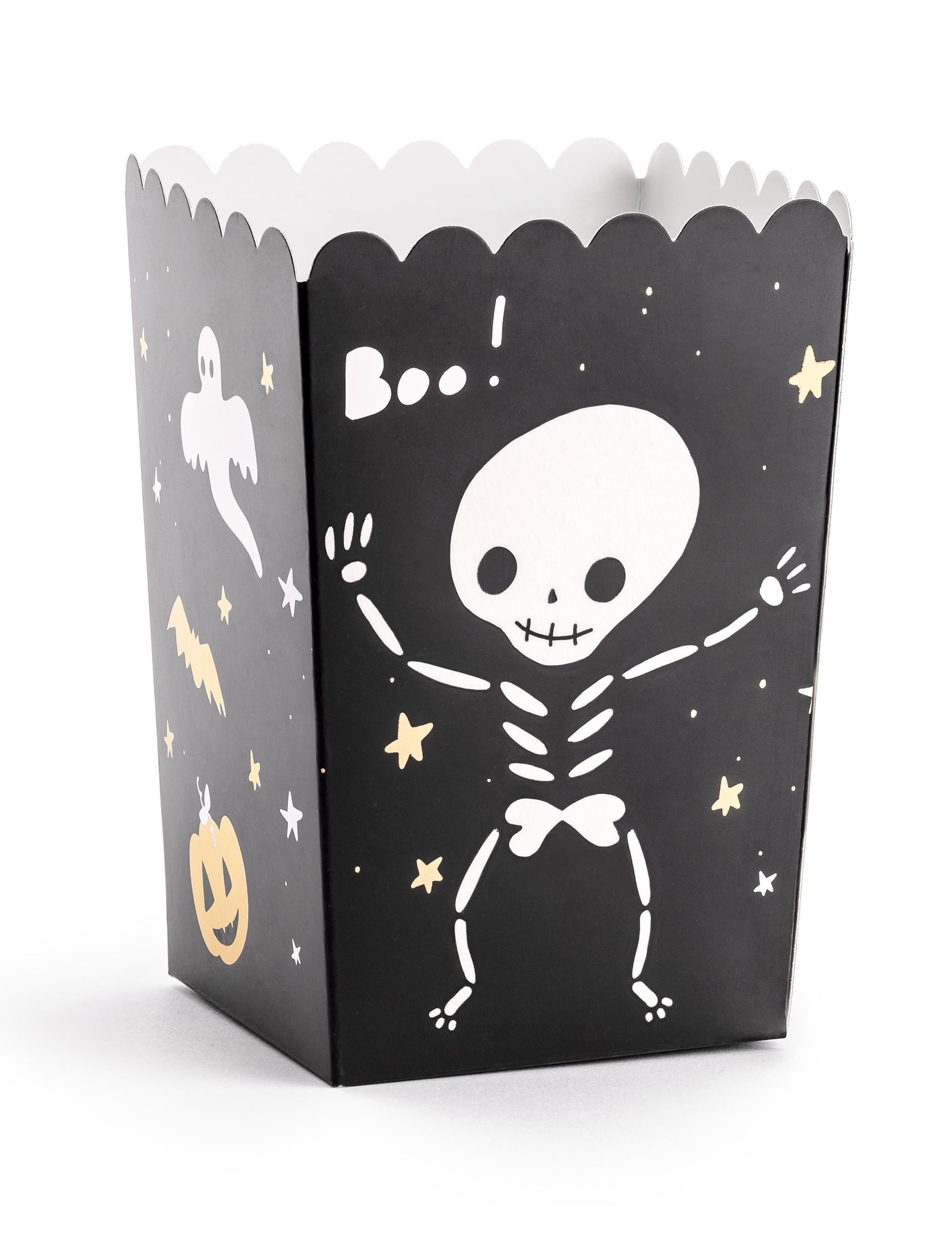 partydeco Kostüm 6 Halloween Popcorn-Boxen Boo ! aus Pappe 7 x 7 x 12,5 cm