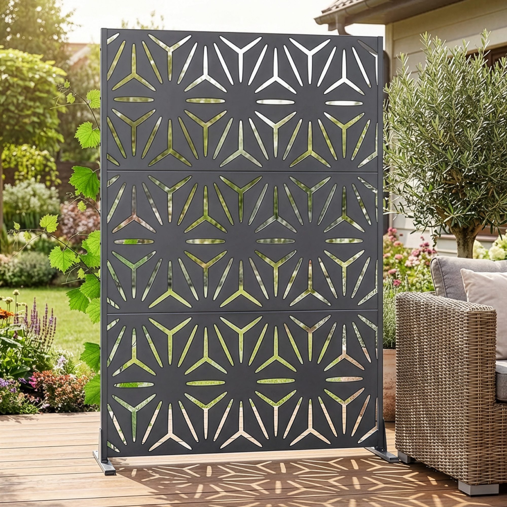 casa.pro Raumteiler, »Kilsturd« Trennwand verzinkter Stahl 180 x 120 cm Anthrazitgrau