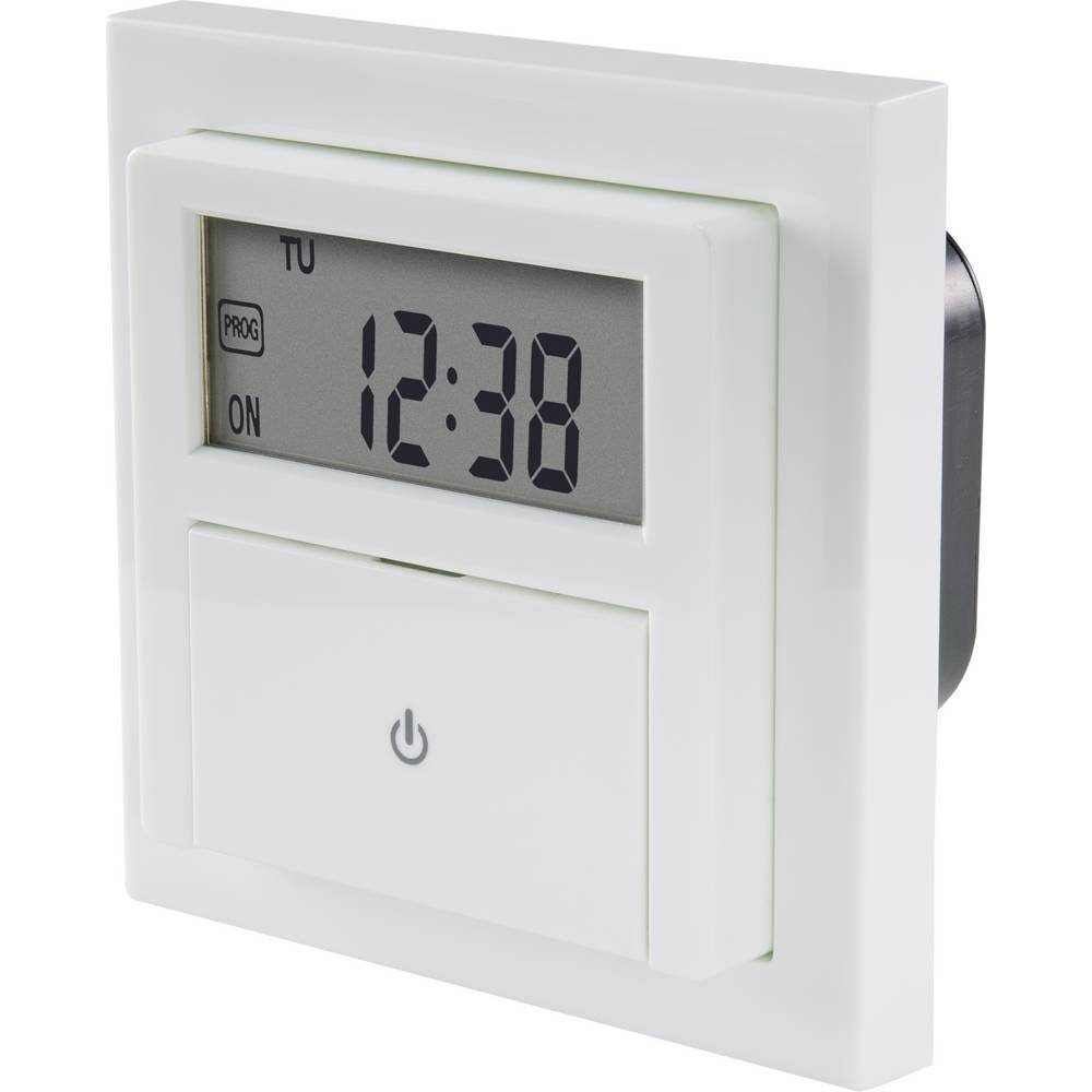 Sygonix Zeitschaltuhr Digitaler Wochentimer, Unterputz SY-4504968, Countdown-Funktion, inkl. Aufputzrahmen, START/STOPP-Funktion, Program