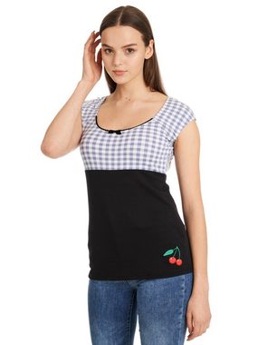 Pussy Deluxe T-Shirt Lightpink Plaid Evie