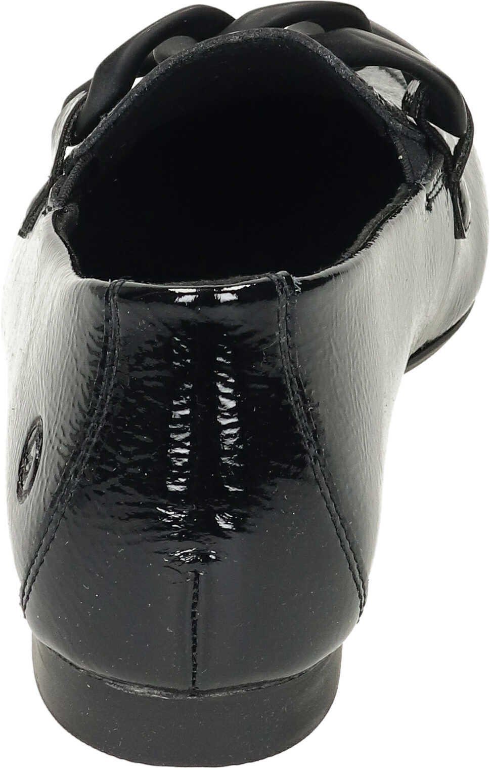 schwarz Slipper Remonte Loafer Lackleder aus