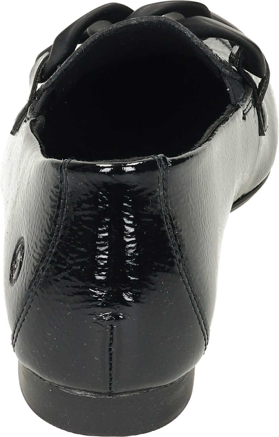 Remonte Slipper Loafer aus Lackleder schwarz