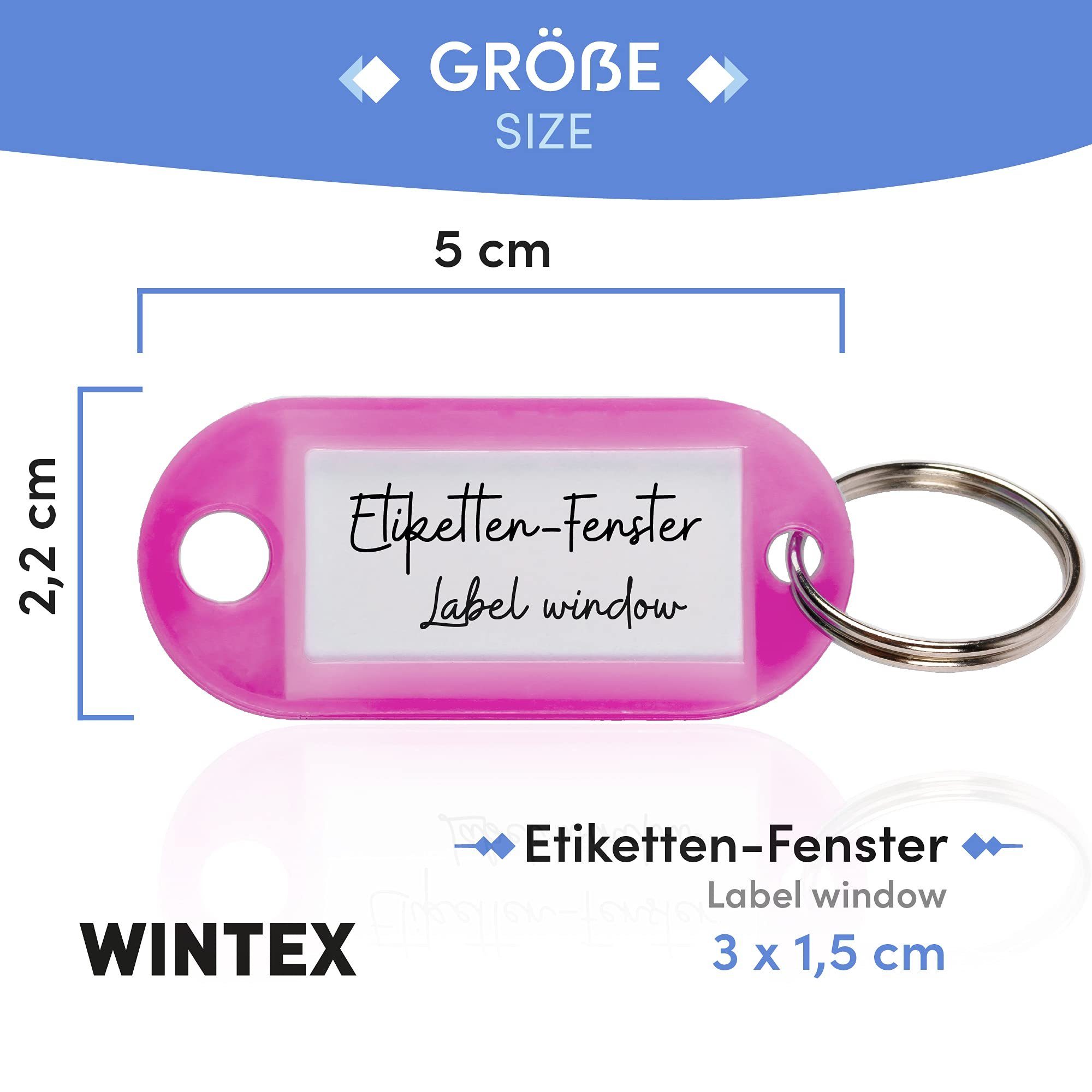 WINTEX Key tag WINTEX pink chain Schlüsselanhänger