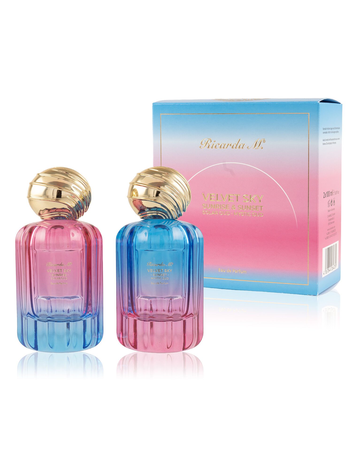 Ricarda M. Eau de Parfum Tages- und Abendparfum 2 x 100ml, „WOS Velvet Sky“ Damen Oud Duft