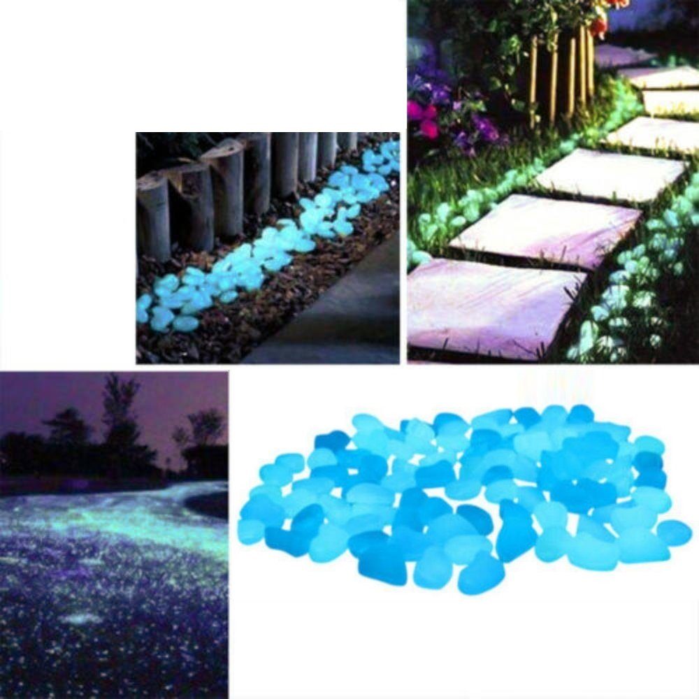 in Glow Dark leuchtend Dekosteine Fluoreszierende the Leuchtsteine MAVURA Stück] Magische Steine Aquarium Garten GlowStones Leuchtkiesel [100 Kieselsteine