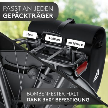 FREITHAL Fahrradtasche Gepäckträger aus recyceltem Gewebe - Gepäckträger- & Umhängetasche 27L (27L), 100% wasserdichte & Reflektierende Fahrradtasche Gepäckträger