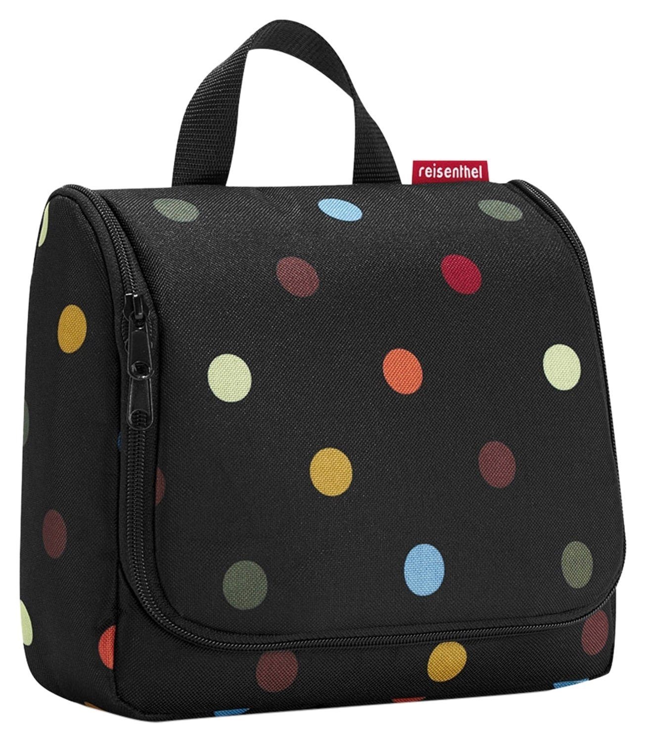 REISENTHEL® Kosmetiktasche TOILETBAG, 3l, Schwarz, Mehrfarbig, Polyester, (1-tlg), Spiegel mit Klettverschluss