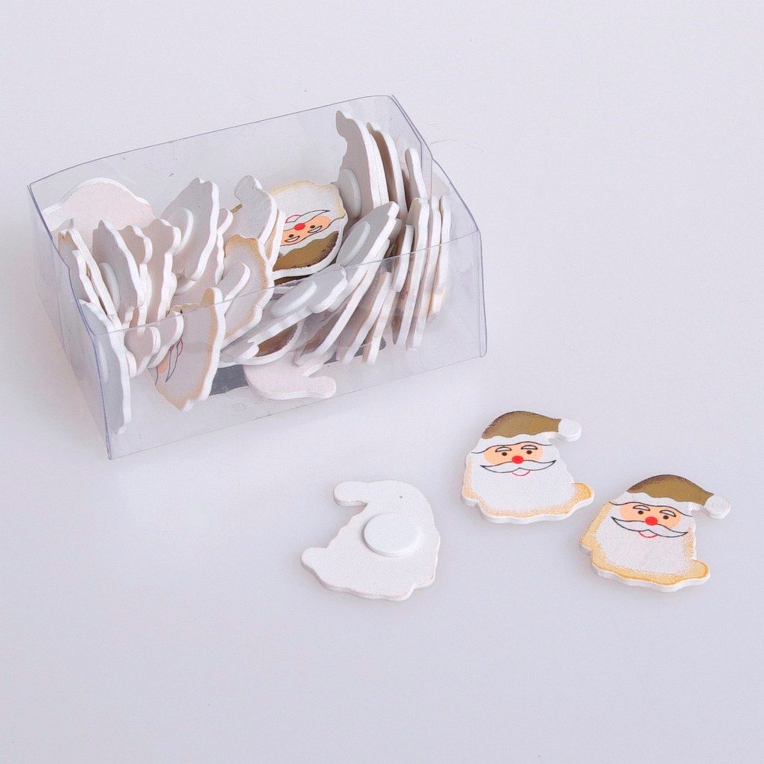 Deko AS Streudeko Streudeko Nikoface mit Klebepad - weiß-gold - 3 cm - 1 Box mit 36 St