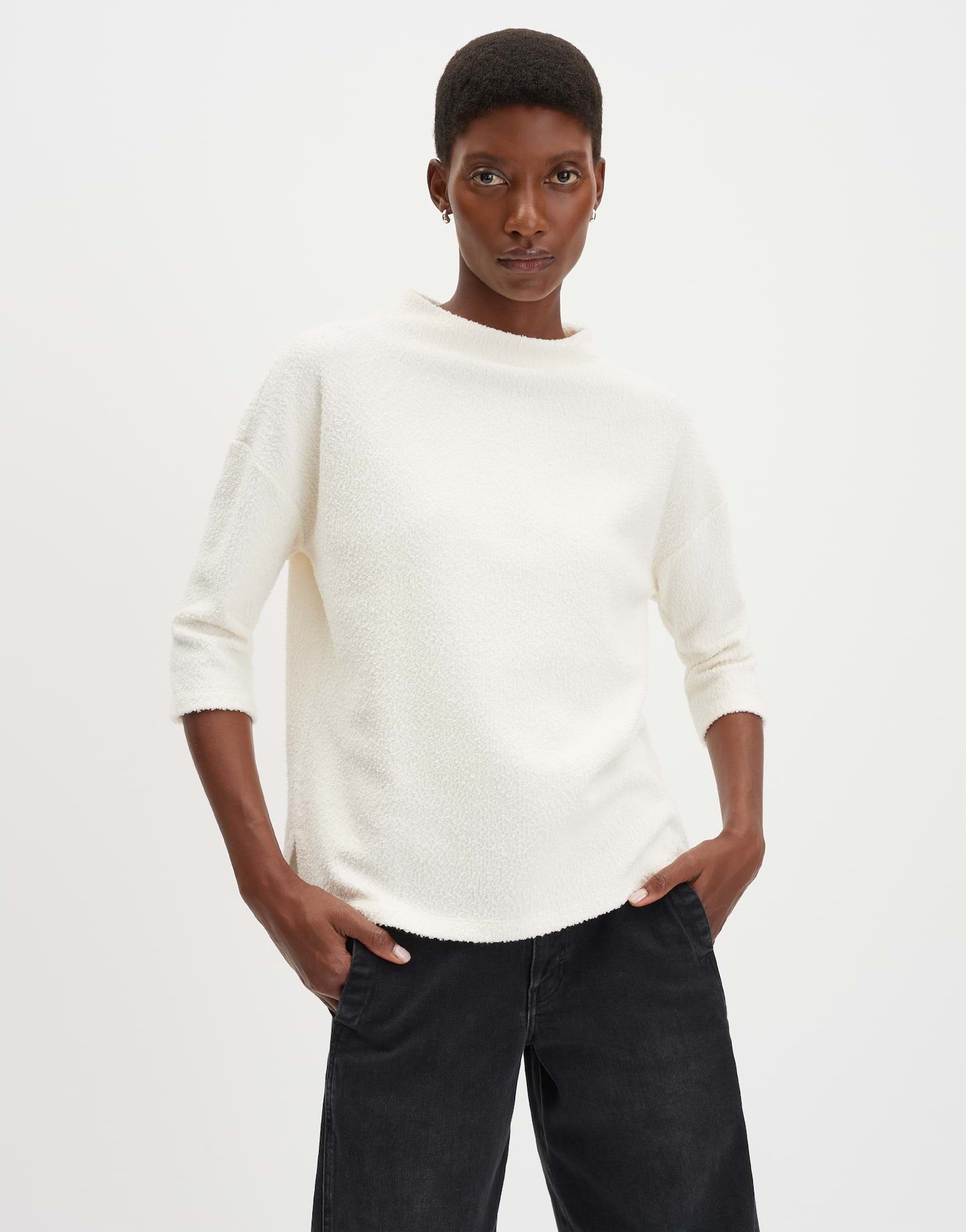 someday 3/4-Arm-Shirt KELISE Regular Jerseyshirt in Bouclé Optik Regular Jerseyshirt und lockere Passform