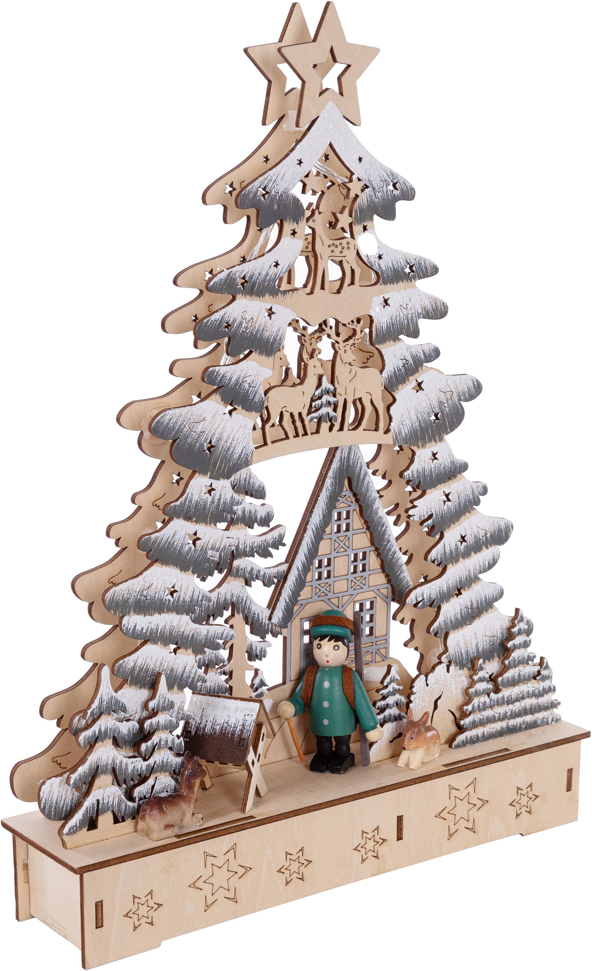 Myflair Möbel & Accessoires Weihnachtsdorf Weihnachtsdeko, Tannenbaumform, Höhe ca. 33 cm