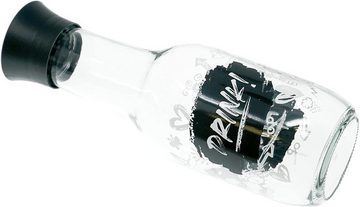 Lashuma Gläser-Set Schwarz-Weiß, Glas, 6x Trinkgläser für Wasser 290 ml, 1x Karaffe Glas 1000 ml