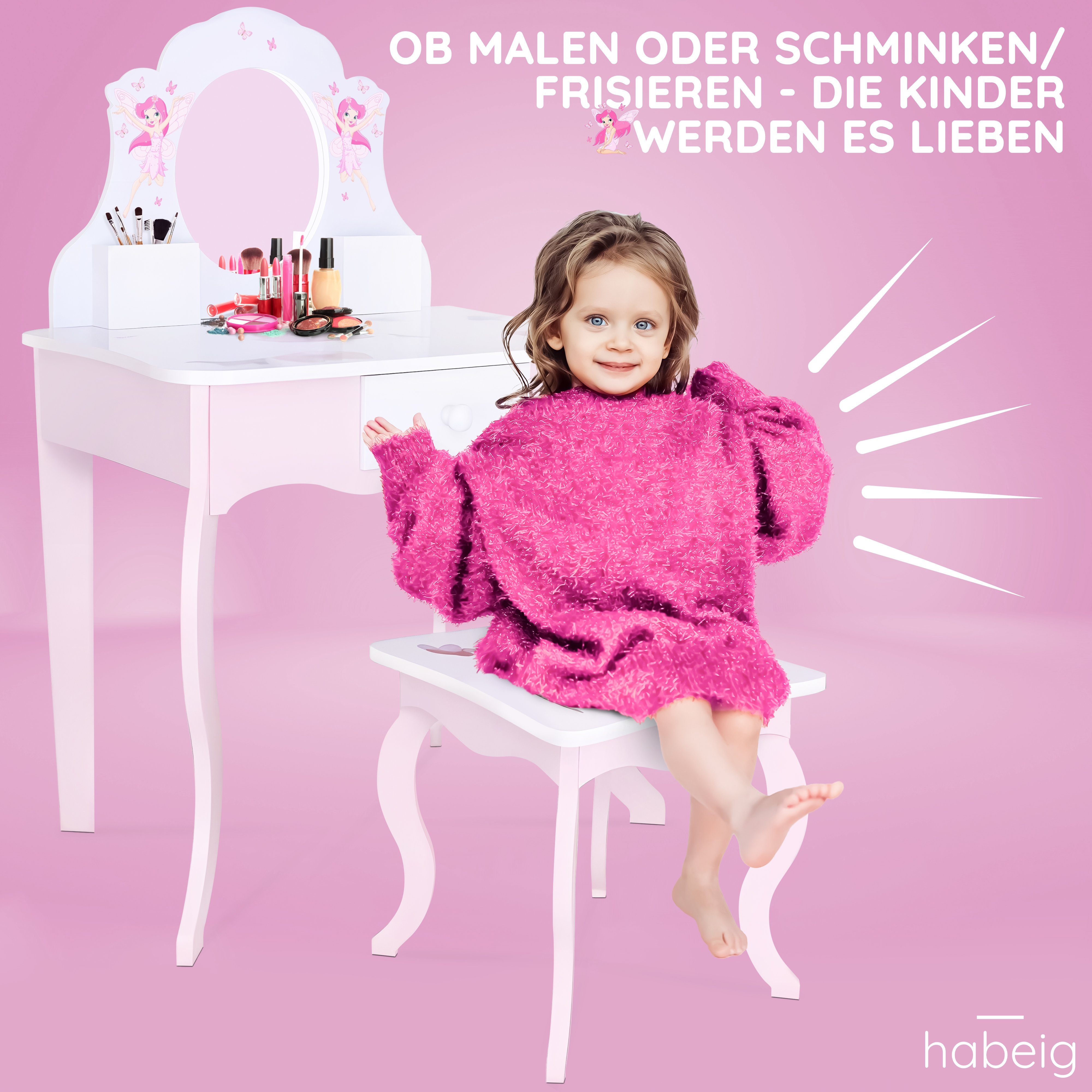Schminktisch Kindertisch #426 Kinderschminktisch habeig Prinzessin Kinder Schminktisch