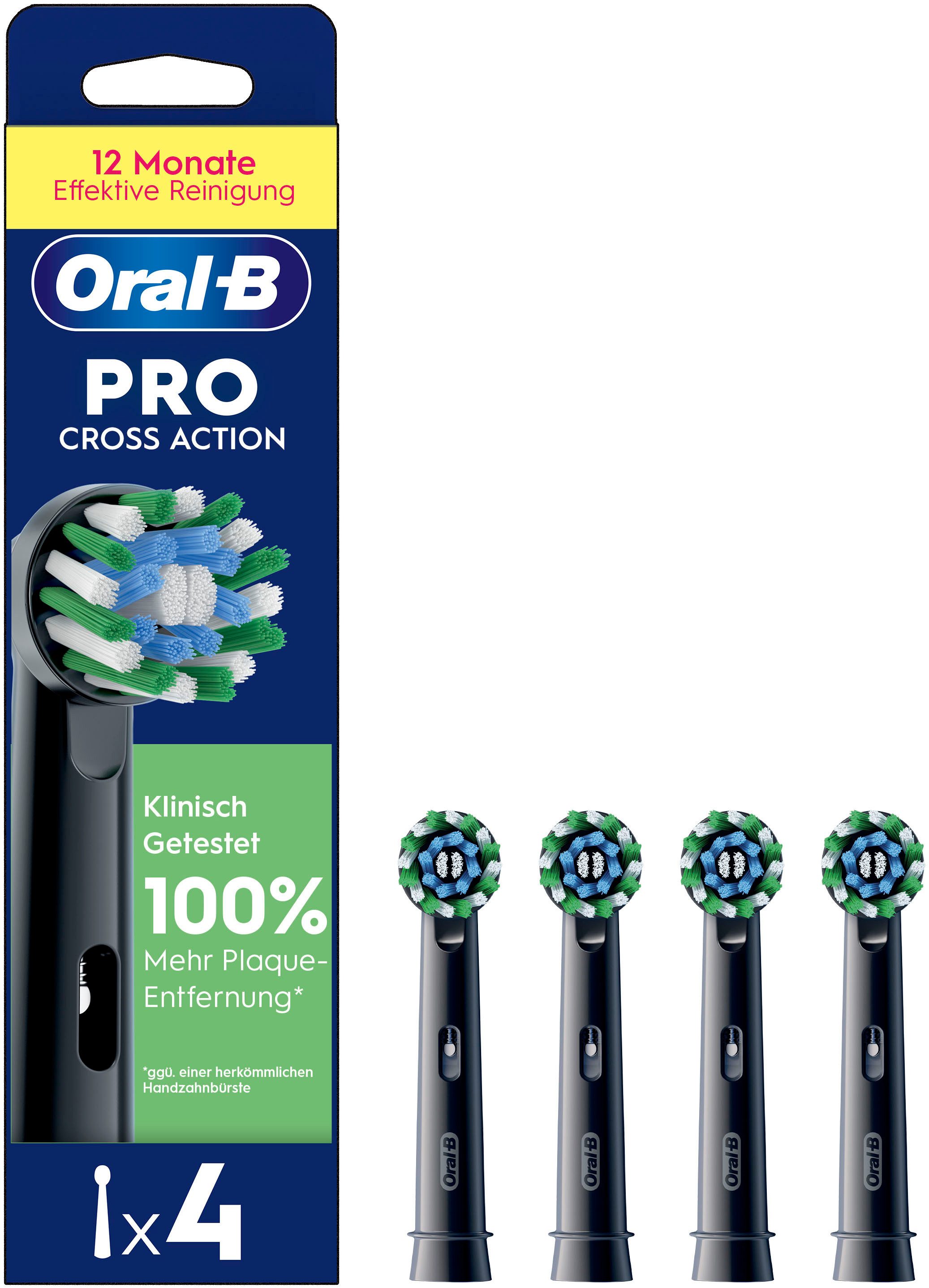 Oral-B Aufsteckbürsten Pro CrossAction, Zahnreinigung mit innovativen X-förmigen Borsten