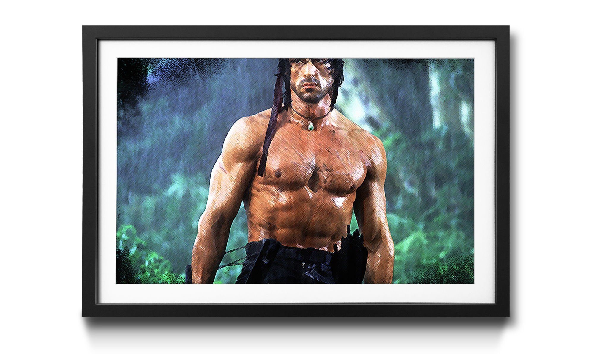 WandbilderXXL Bild mit Rahmen Rambo, Film-Momente, Wandbild, in 4 Größen erhältlich