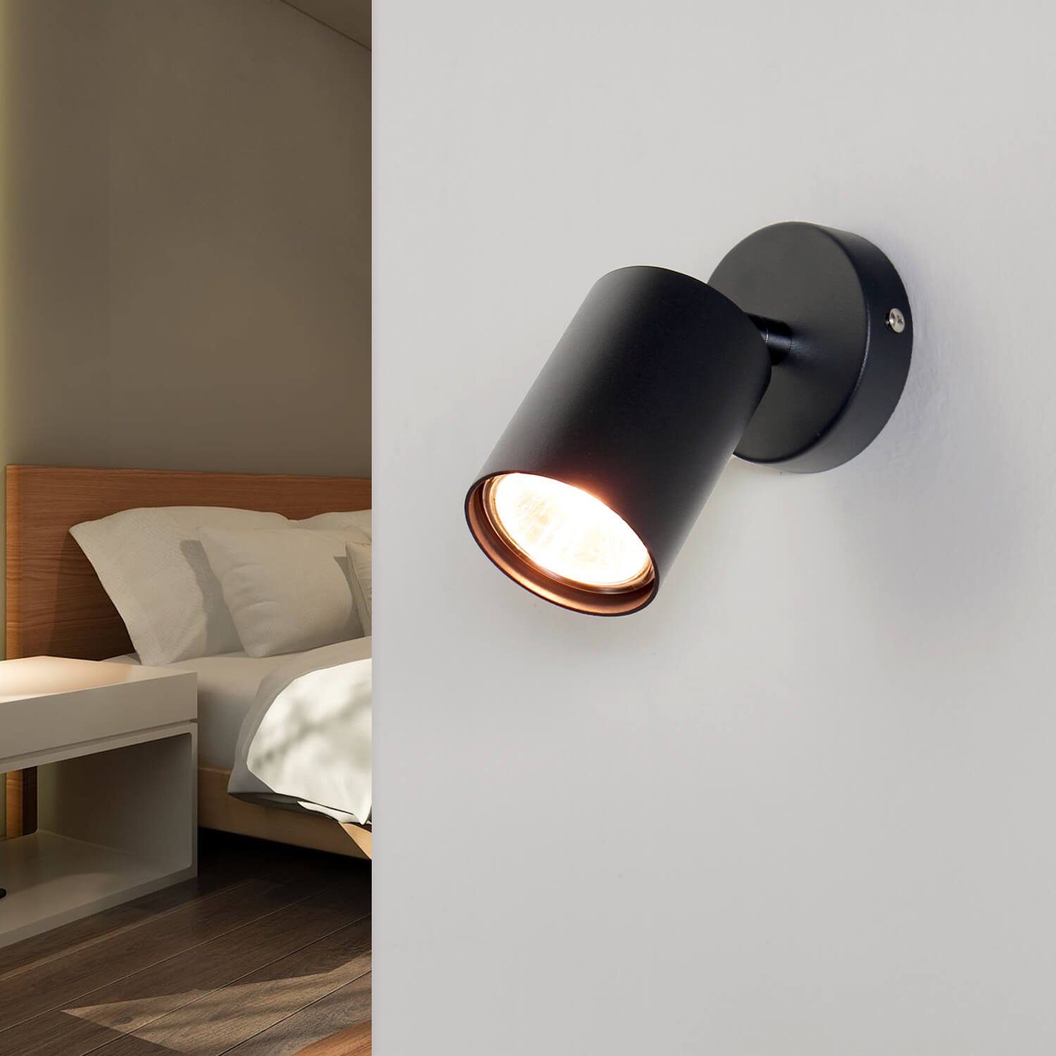 Licht-Erlebnisse Wandleuchte »EYE«, ohne Leuchtmittel, Moderne Wandlampe  Grau Strahler verstellbar Spot Leselampe Bett Sofa