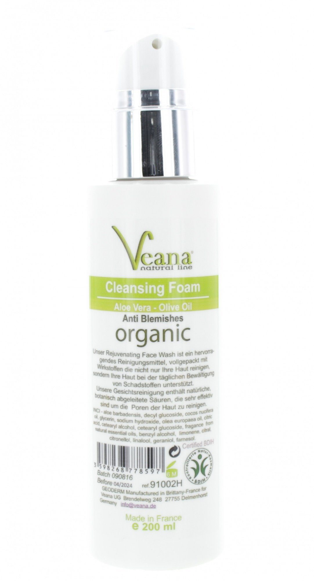 Veana Gesichtsreinigungsgel Cure Vegetale Reinigungs-Schaum Couperose, (200ml) bei Akne Rosacea